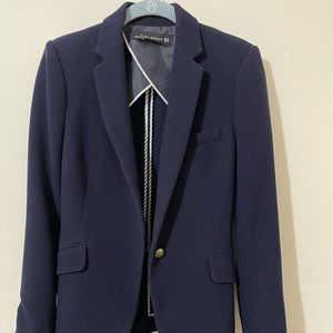Zara Navy Tapered Blazer
